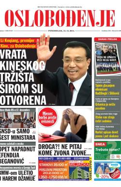 Oslobođenje - broj 24.440, 15. dec 2014.