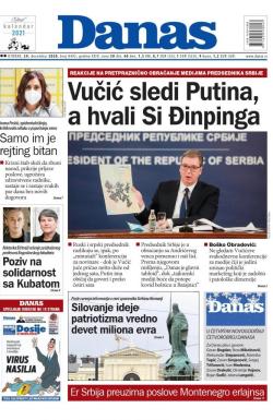 Danas - broj 8492, 29. dec 2020.