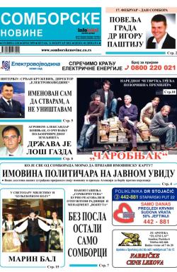 Somborske novine - broj 3059, 8. feb 2013.