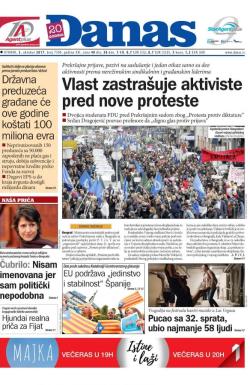 Danas - broj 7309, 3. okt 2017.