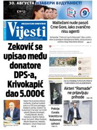 Vijesti - broj 8036, 22. avg 2020.