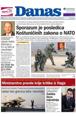 Danas - broj 6715, 17. feb 2016.