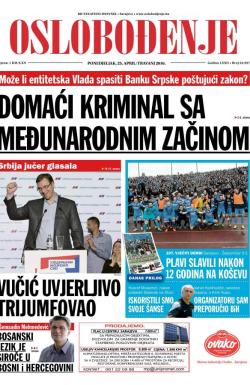 Oslobođenje - broj 24.937, 25. apr 2016.