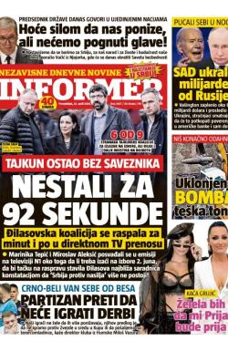 Informer - broj 3657, 22. apr 2024.