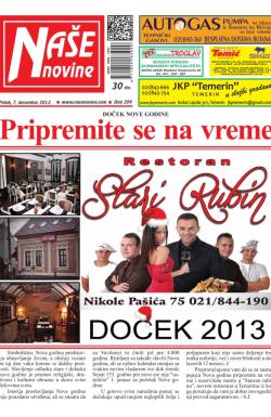 Naše novine, Temerin - broj 209, 7. dec 2012.