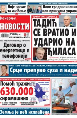 Večernje novosti - broj 1025, 9. sep 2013.