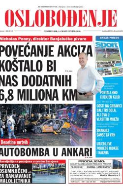 Oslobođenje - broj 24.895, 14. mar 2016.