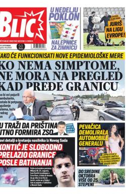 Blic - broj 8463, 18. sep 2020.