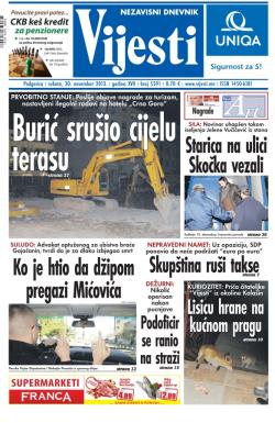 Vijesti - broj 5591, 30. nov 2013.