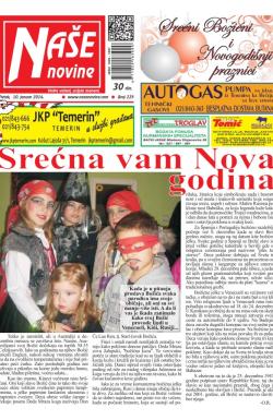 Naše novine, Temerin - broj 225, 10. jan 2014.