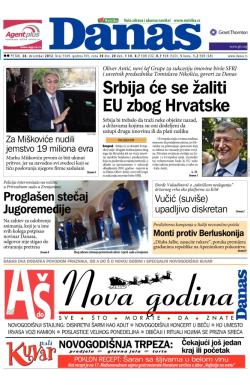Danas - broj 5569, 28. dec 2012.