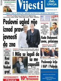 Vijesti - broj 5652, 21. dec 2013.