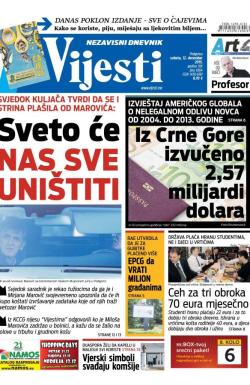 Vijesti - broj 6364, 12. dec 2015.