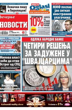 Večernje novosti - broj 1451, 25. feb 2015.