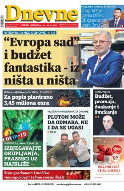 Dnevne novine - broj 3185, 25. dec 2021.