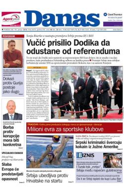 Danas - broj 6678, 11. jan 2016.
