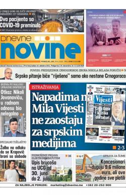 Dnevne novine - broj 2719, 29. jun 2020.