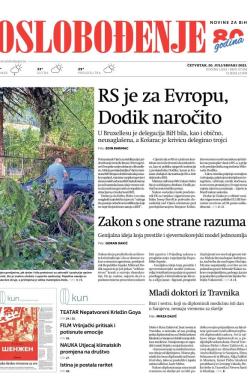 Oslobođenje - broj 27354, 20. jul 2023.
