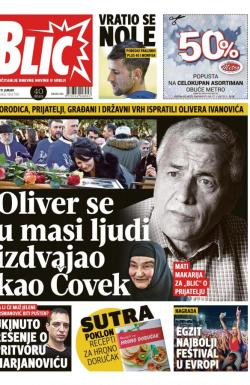 Blic - broj 7518, 19. jan 2018.