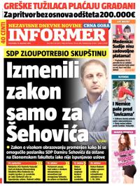 Informer CG - broj 799, 15. dec 2014.