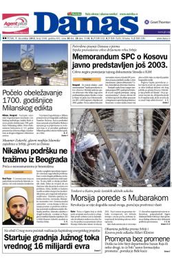 Danas - broj 5548, 7. dec 2012.