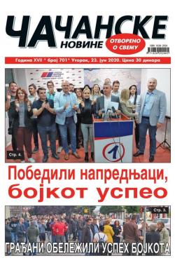 Čačanske novine - broj 701, 23. jun 2020.