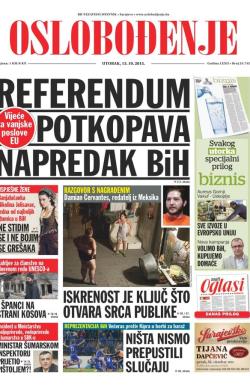 Oslobođenje - broj 24.742, 13. okt 2015.