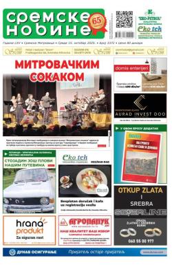 Sremske Novine - broj 3372, 15. okt 2025.