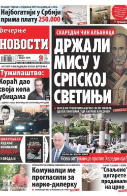 Večernje novosti - broj 3323, 3. avg 2019.