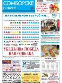Somborske novine - broj 3227, 29. apr 2016.