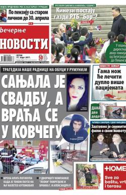 Večernje novosti - broj 2565, 31. mar 2017.