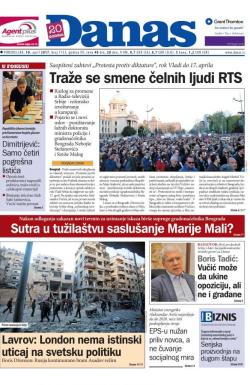 Danas - broj 7133, 10. apr 2017.