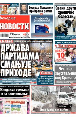 Večernje novosti - broj 1328, 24. okt 2014.