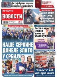 Večernje novosti - broj 3126, 22. okt 2018.
