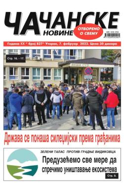 Čačanske novine - broj 827, 7. feb 2023.