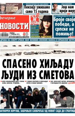 Večernje novosti - broj 1068, 2. feb 2014.