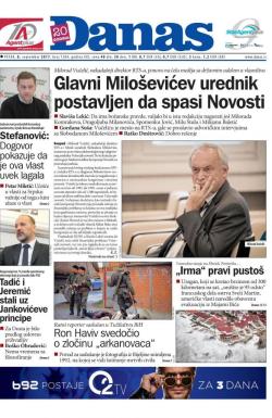 Danas - broj 7284, 8. sep 2017.
