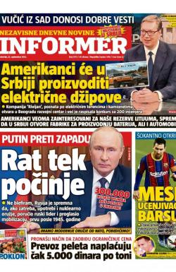 Informer - broj 3173, 22. sep 2022.