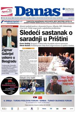 Danas - broj 6234, 24. okt 2014.