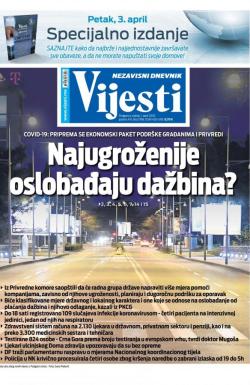 Vijesti - broj 7898, 1. apr 2020.