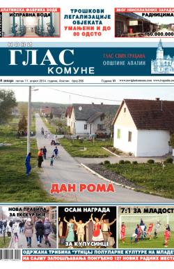 Novi glas komune, Apatin - broj 256, 11. apr 2014.