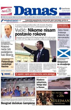 Danas - broj 6196, 16. sep 2014.