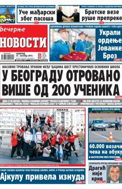 Večernje novosti - broj 1077, 31. okt 2013.