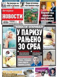 Večernje novosti - broj 1715, 16. nov 2015.