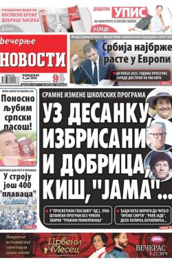 Večernje novosti - broj 3617, 8. jun 2020.