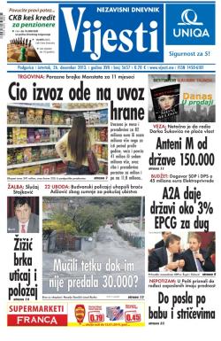 Vijesti - broj 5657, 26. dec 2013.