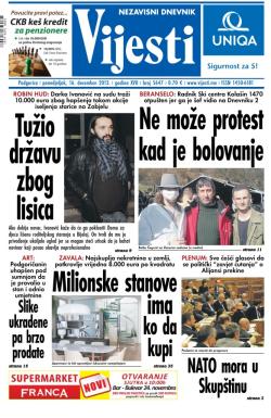 Vijesti - broj 5647, 16. dec 2013.