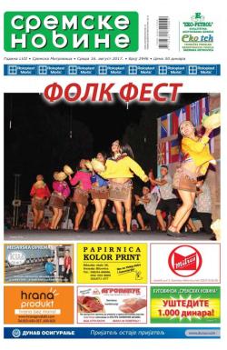 Sremske Novine - broj 2946, 16. avg 2017.