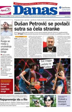 Danas - broj 6857, 8. jul 2016.