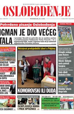 Oslobođenje - broj 24.601, 25. maj 2015.